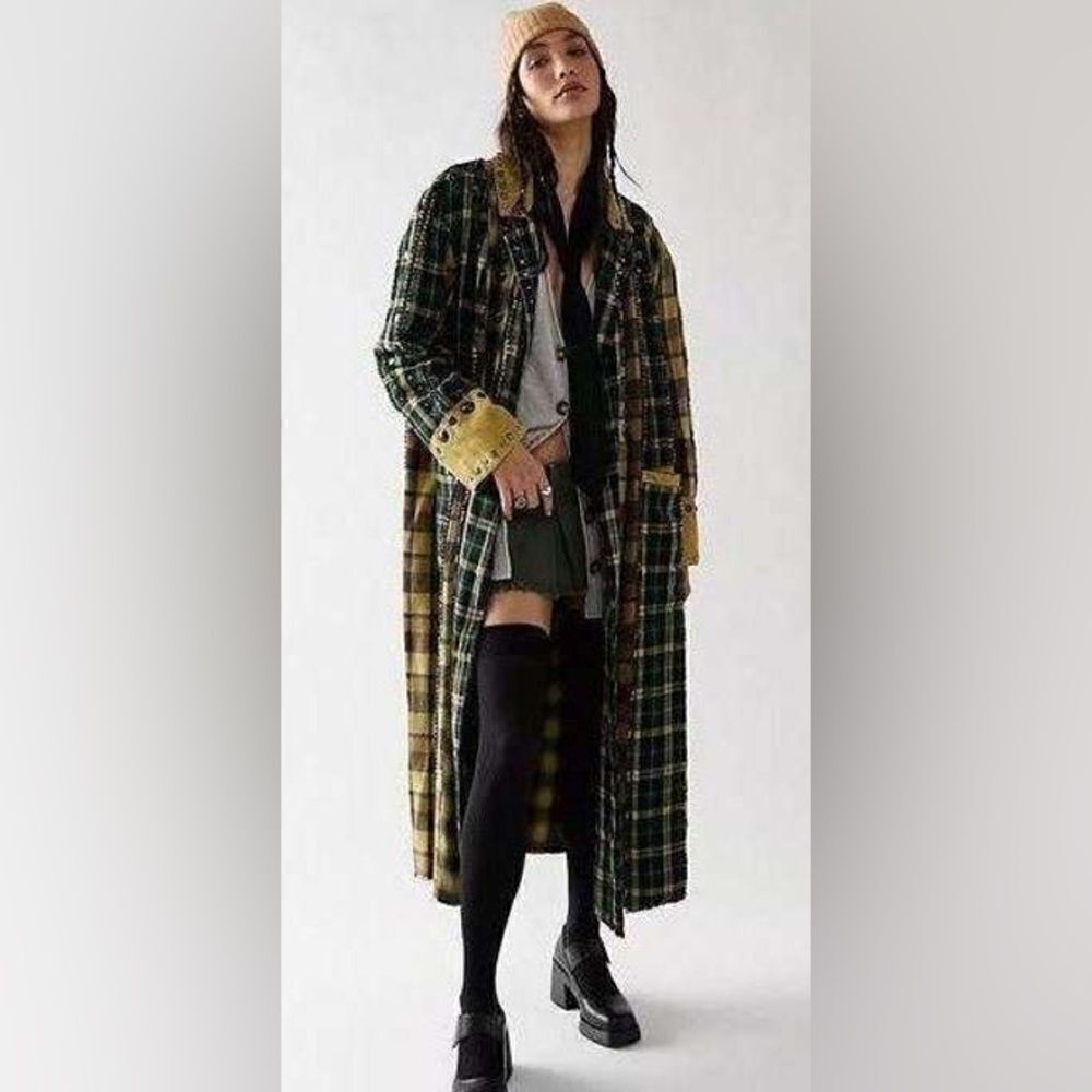 Free People Rodeo Plaid Duster Jacket